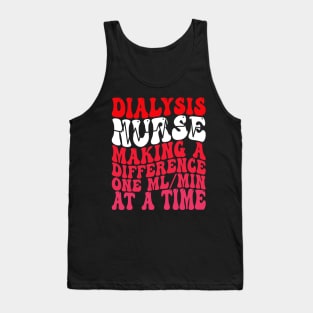 Dialysis Nurse Making A Difference Retro Pink Groovy Tank Top
